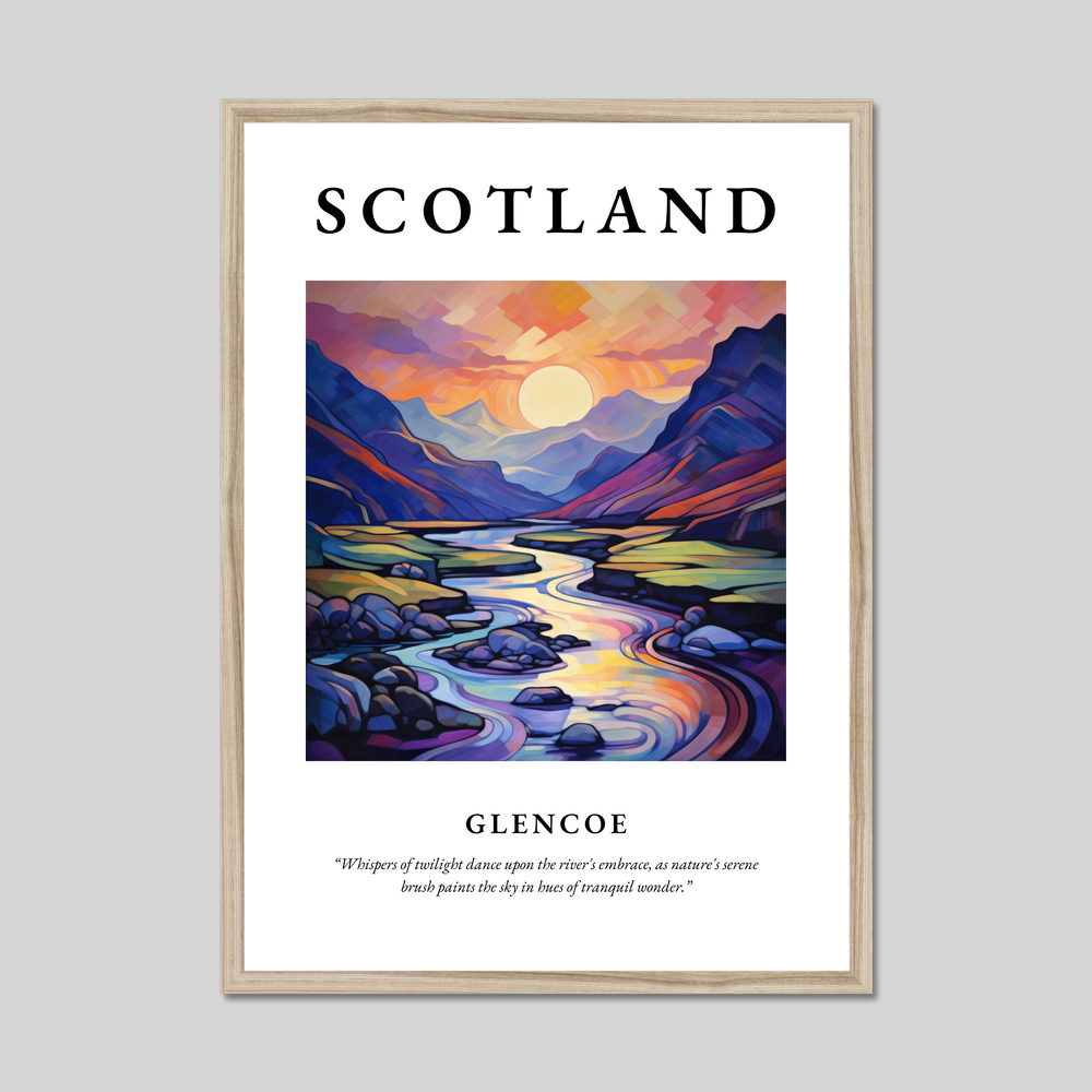 Poster in a natural frame with the word Scotland