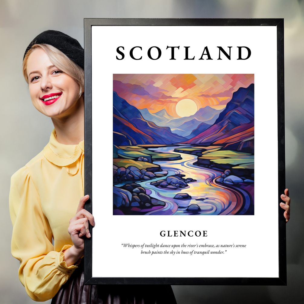 Person holding a poster of Glencoe