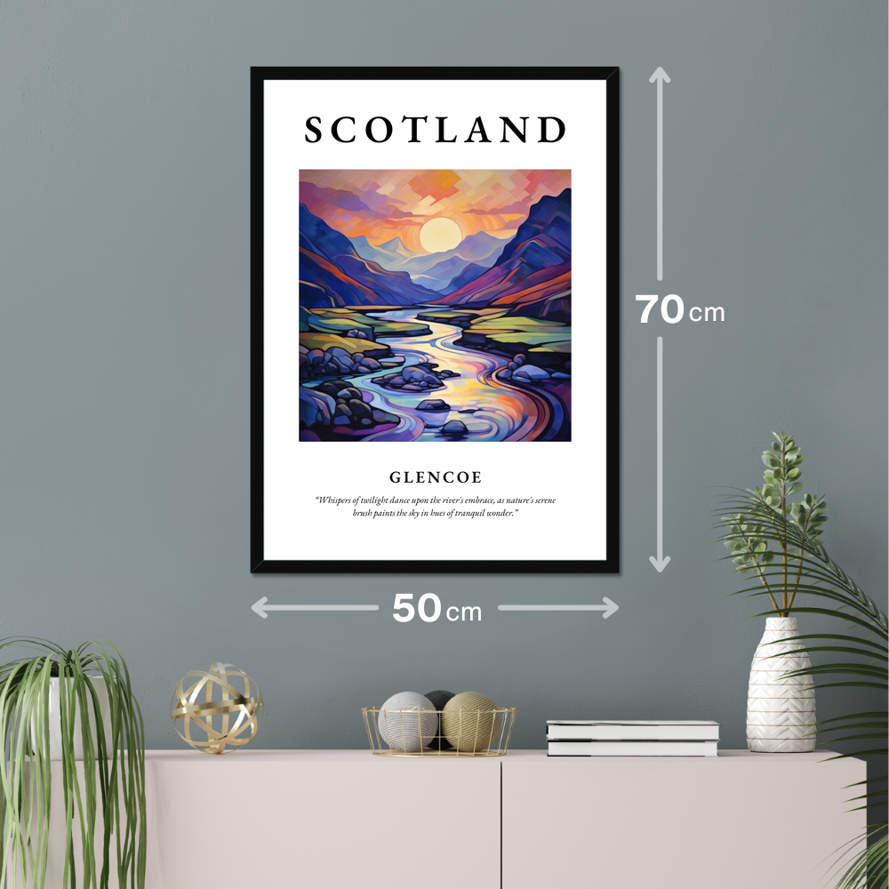 Poster of Glencoe hanging on a wall