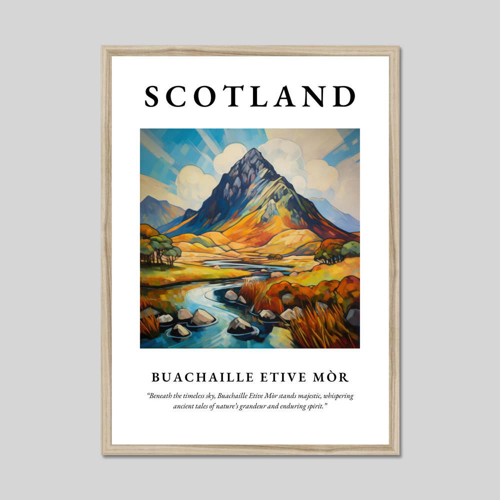 Poster in a natural frame with the word Scotland