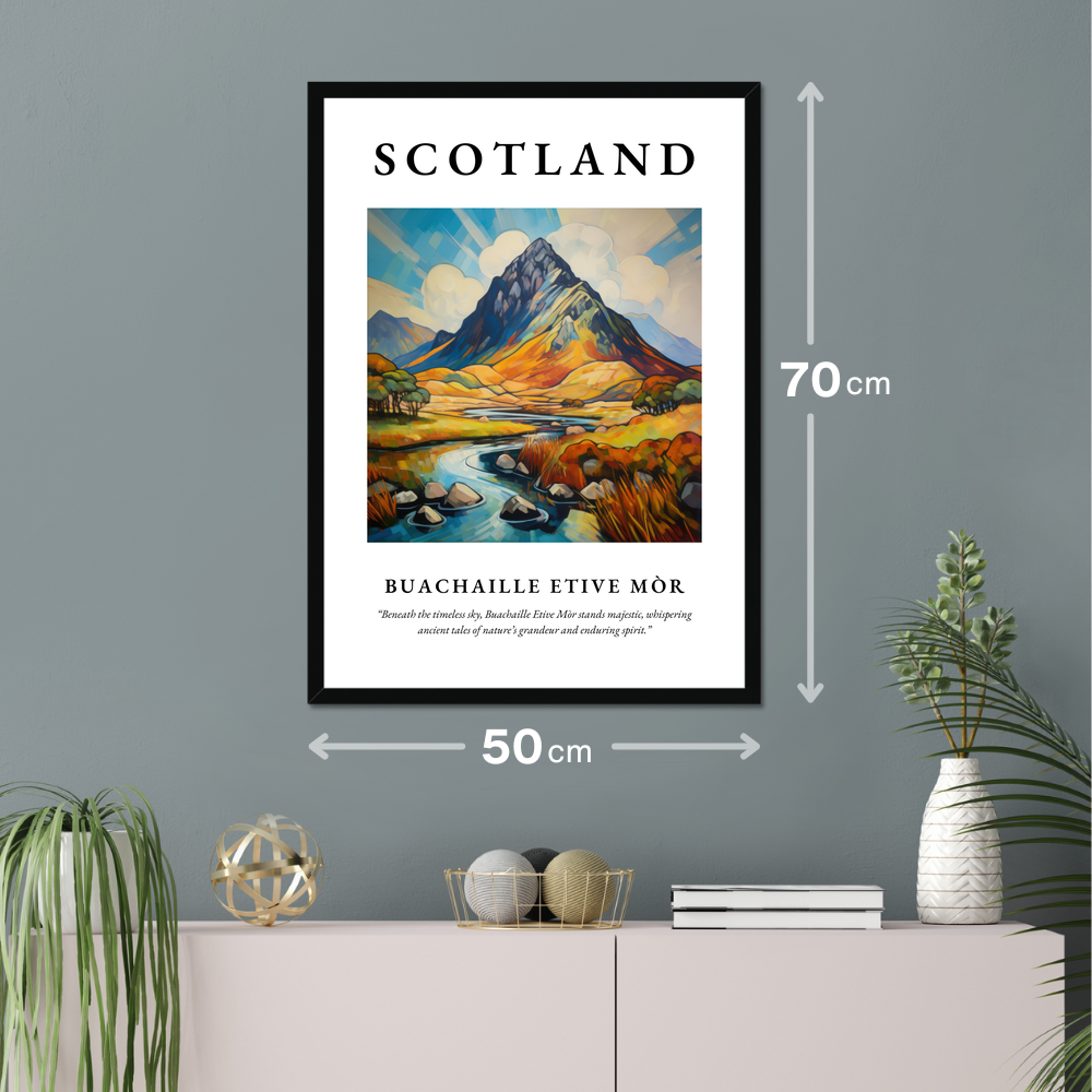 Poster of Buachaille Etive Mòr hanging on a wall