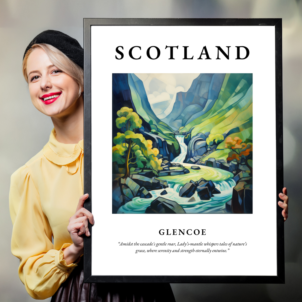 Person holding a poster of Glencoe