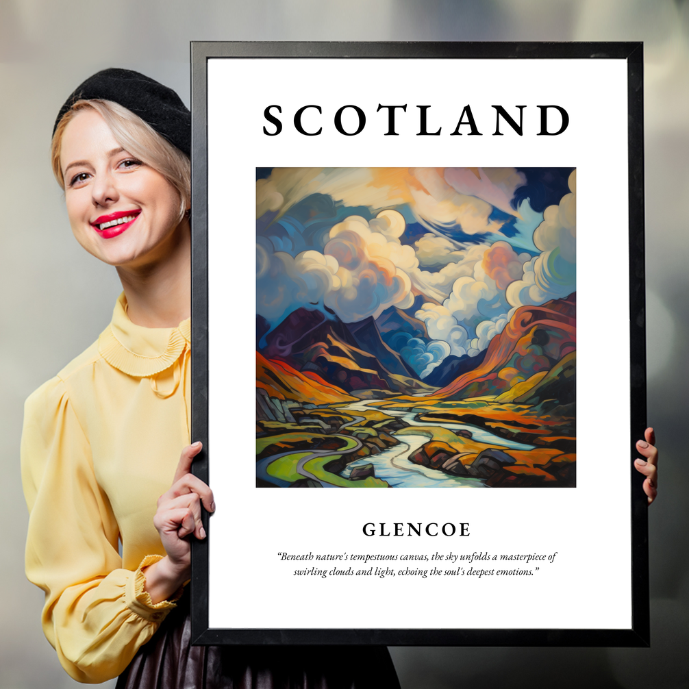 Person holding a poster of Glencoe