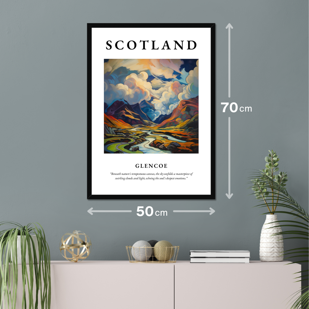 Poster of Glencoe hanging on a wall