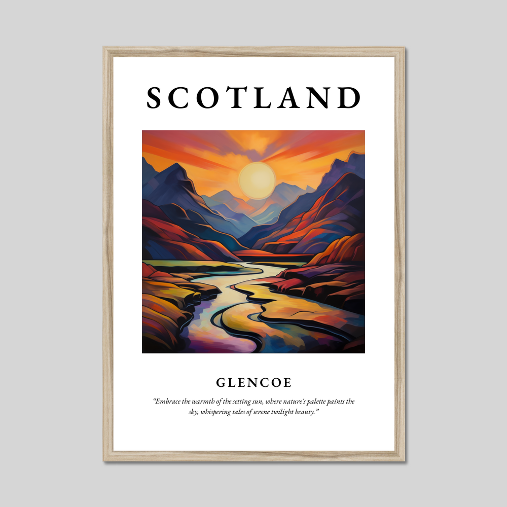 Poster in a natural frame with the word Scotland