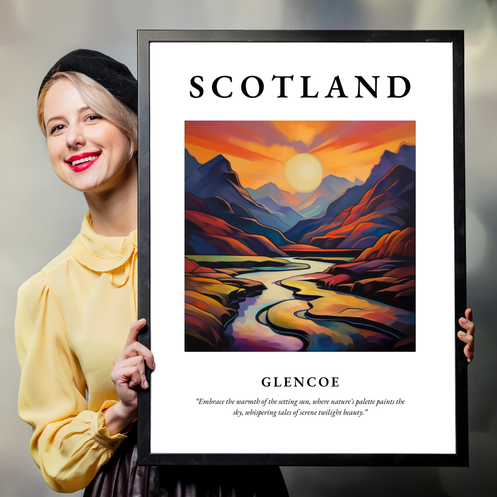 Person holding a poster of Glencoe