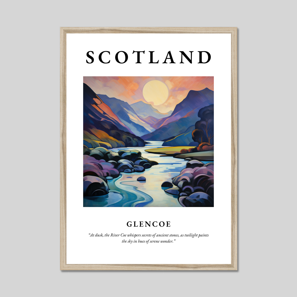 Poster in a natural frame with the word Scotland