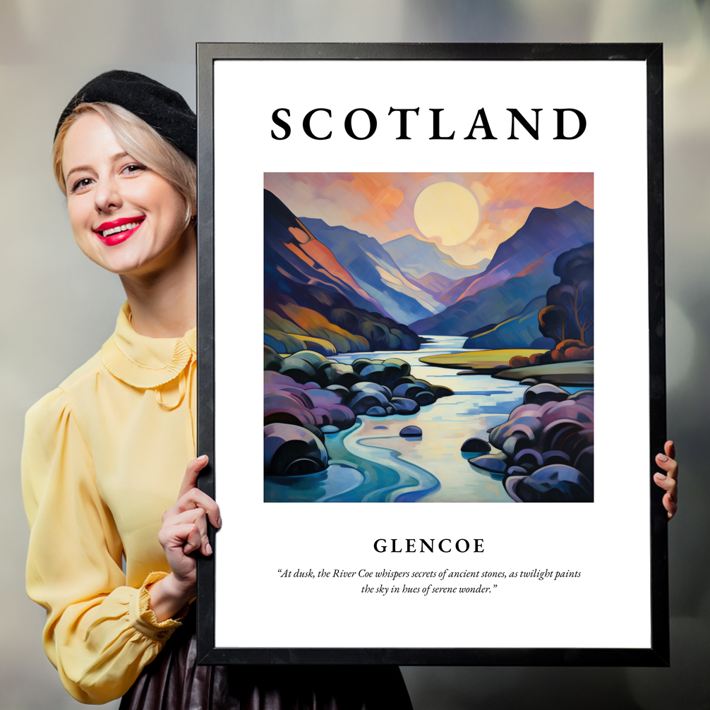 Person holding a poster of Glencoe