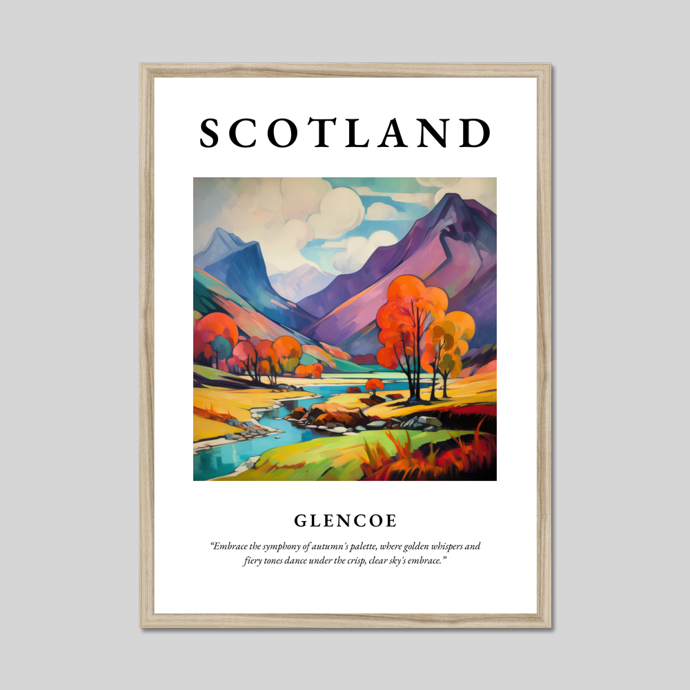 Poster in a natural frame with the word Scotland