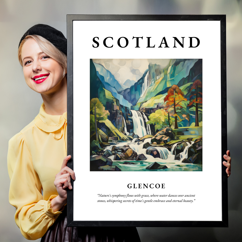 Person holding a poster of Glencoe