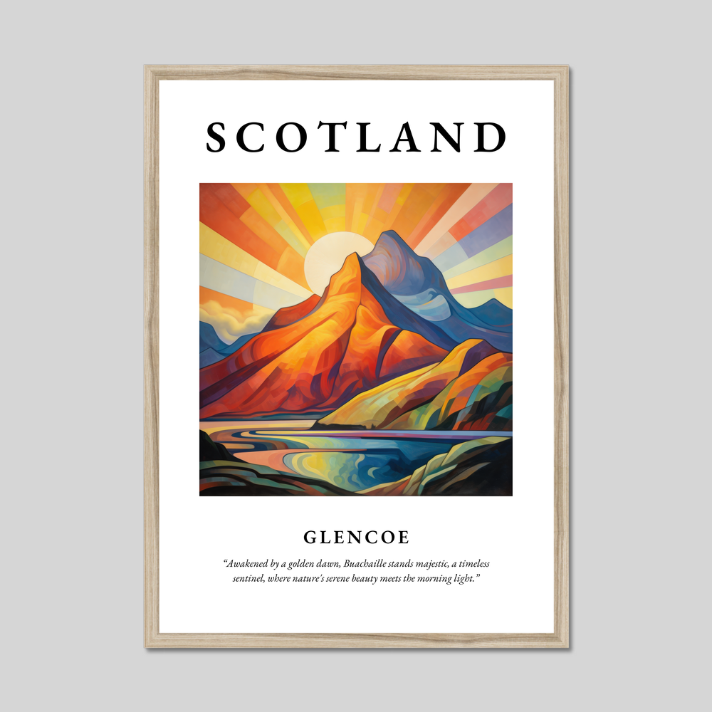 Poster in a natural frame with the word Scotland