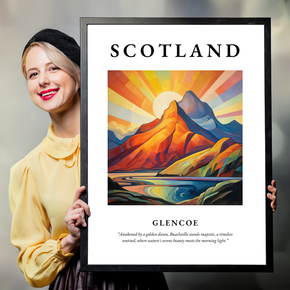 Person holding a poster of Glencoe