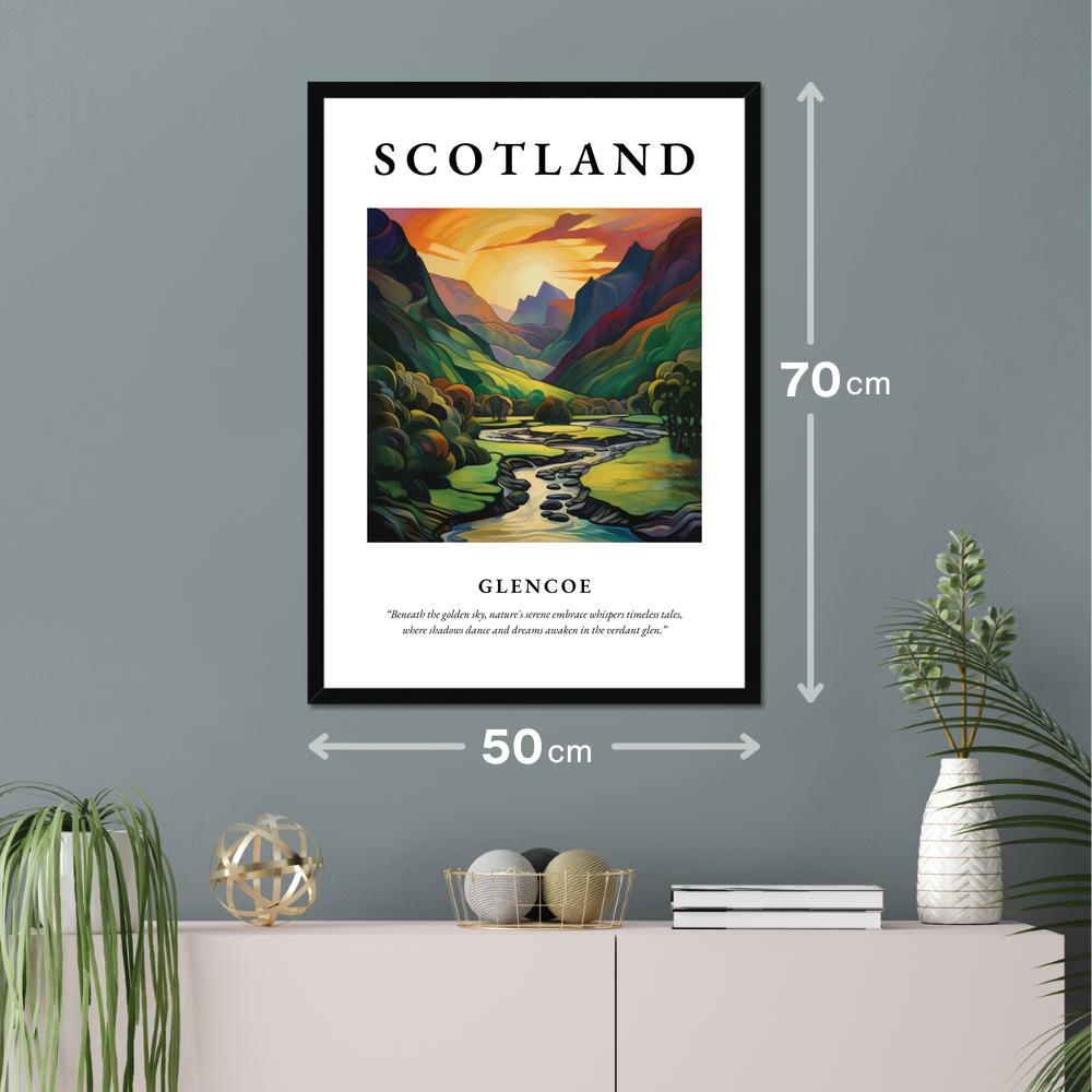 Poster of Glencoe hanging on a wall