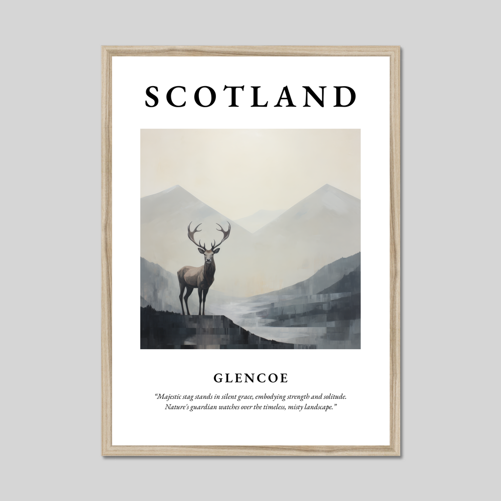 Poster in a natural frame with the word Scotland