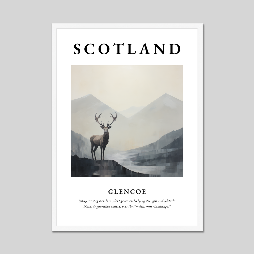 Poster in a white frame with the word Scotland