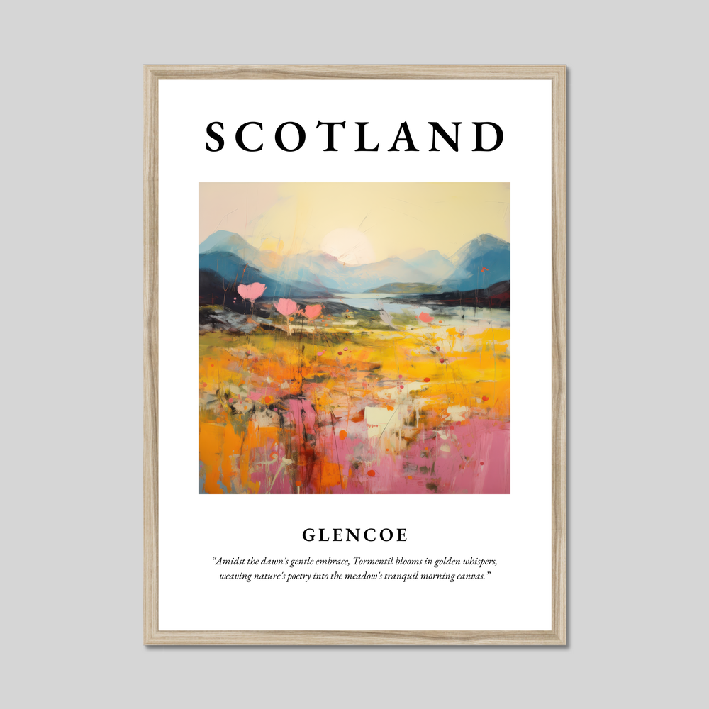 Poster in a natural frame with the word Scotland