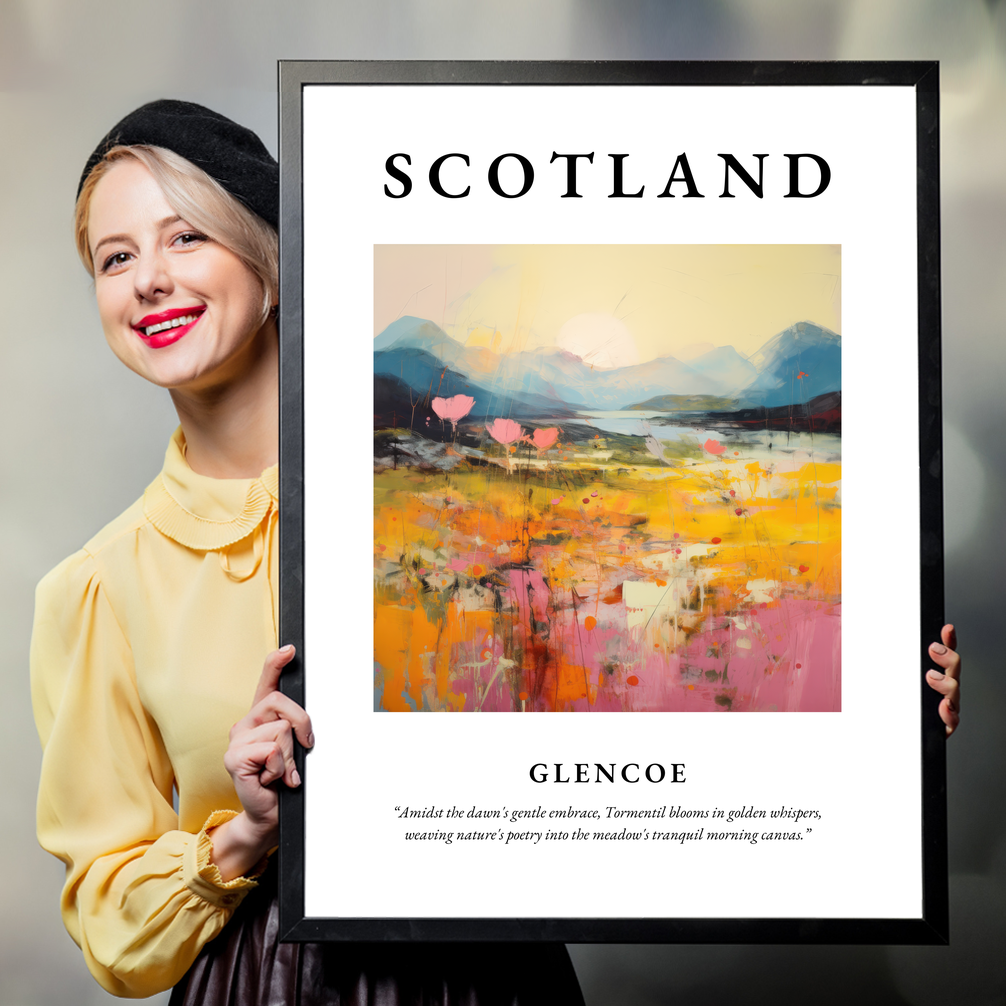 Person holding a poster of Glencoe