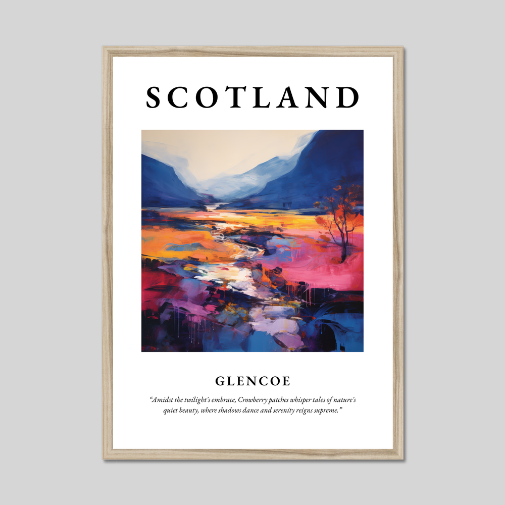 Poster in a natural frame with the word Scotland