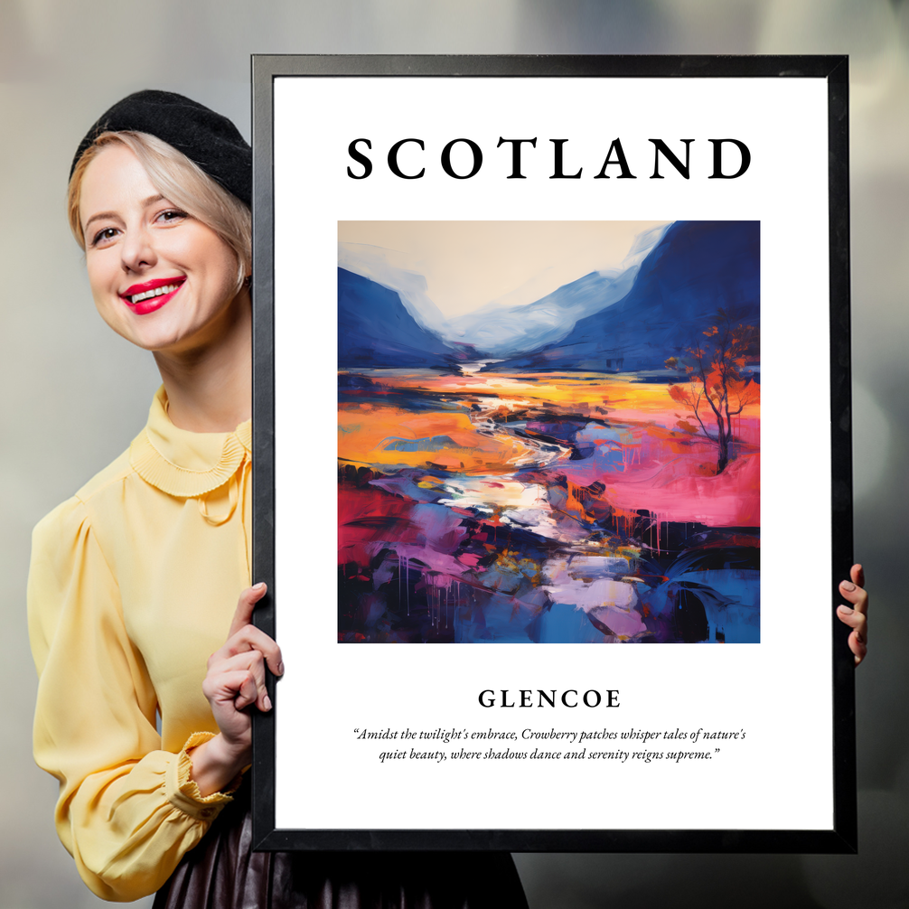 Person holding a poster of Glencoe