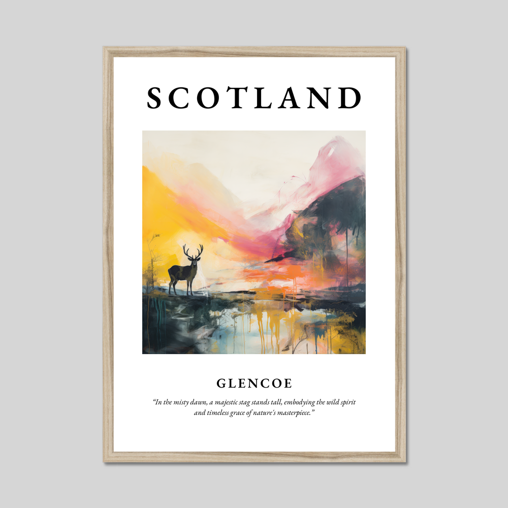 Poster in a natural frame with the word Scotland