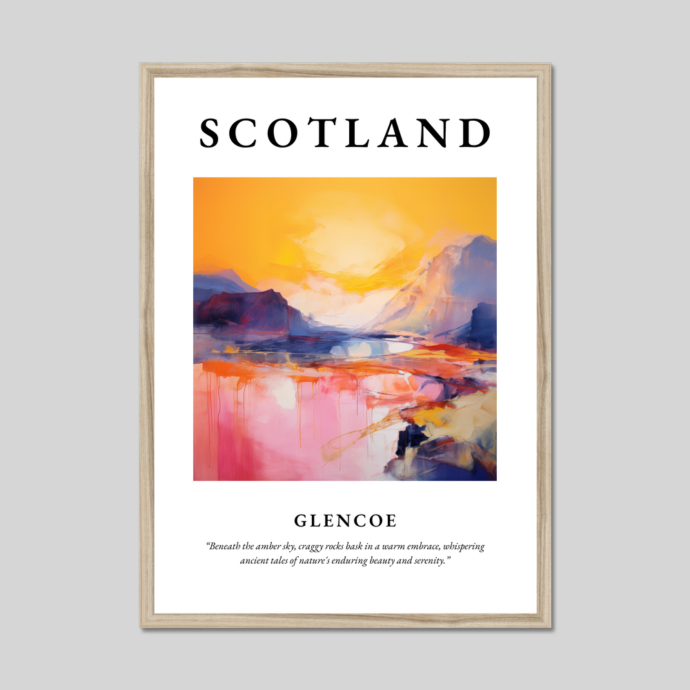 Poster in a natural frame with the word Scotland