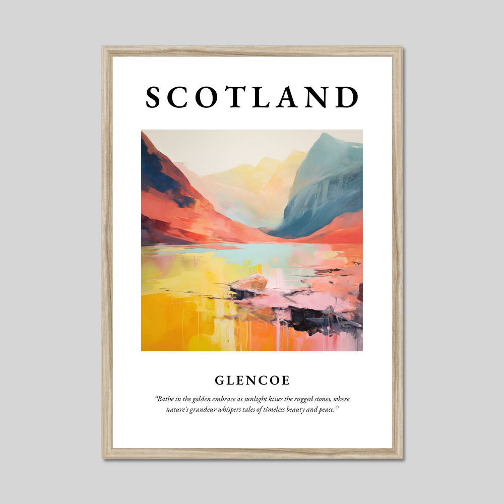 Poster in a natural frame with the word Scotland