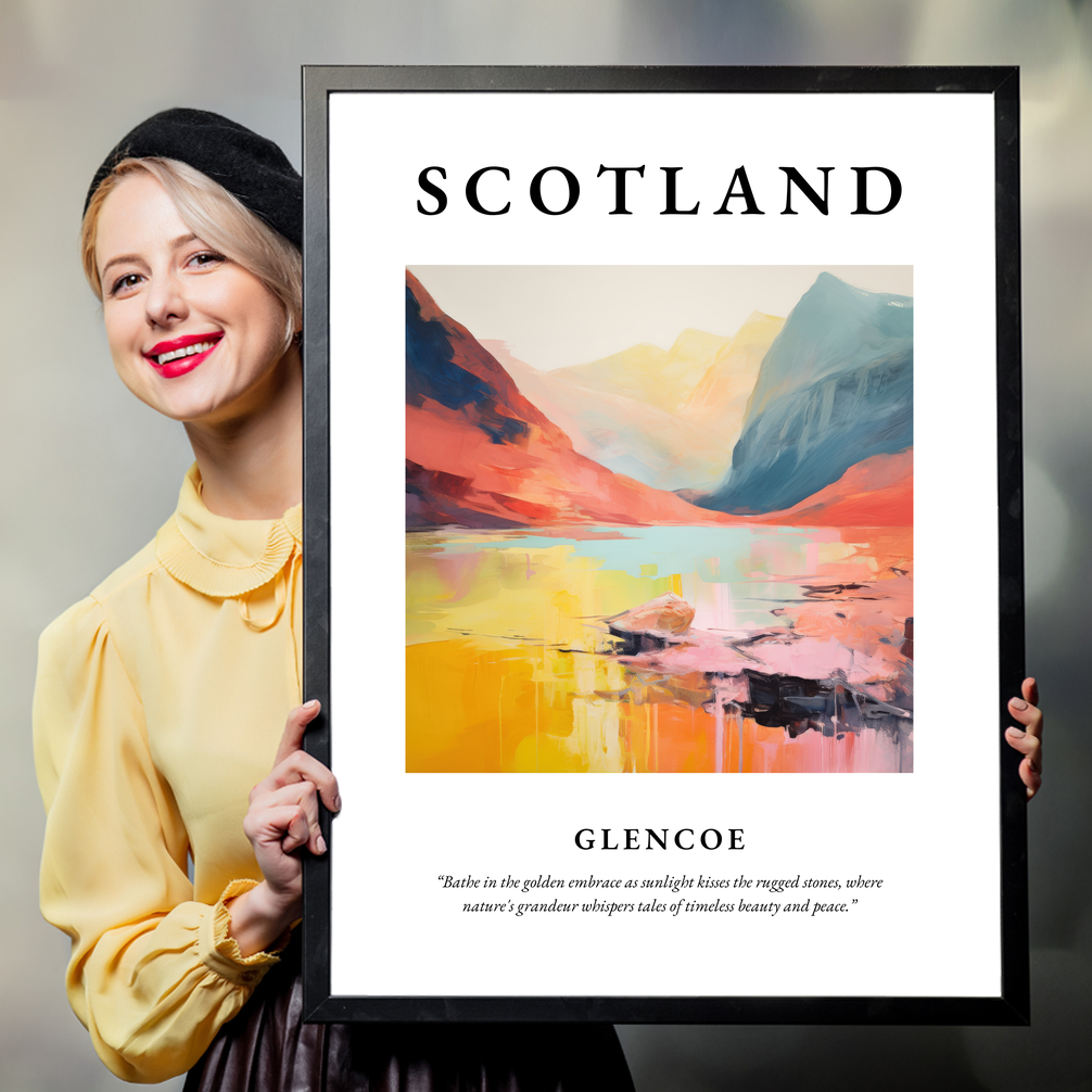 Person holding a poster of Glencoe