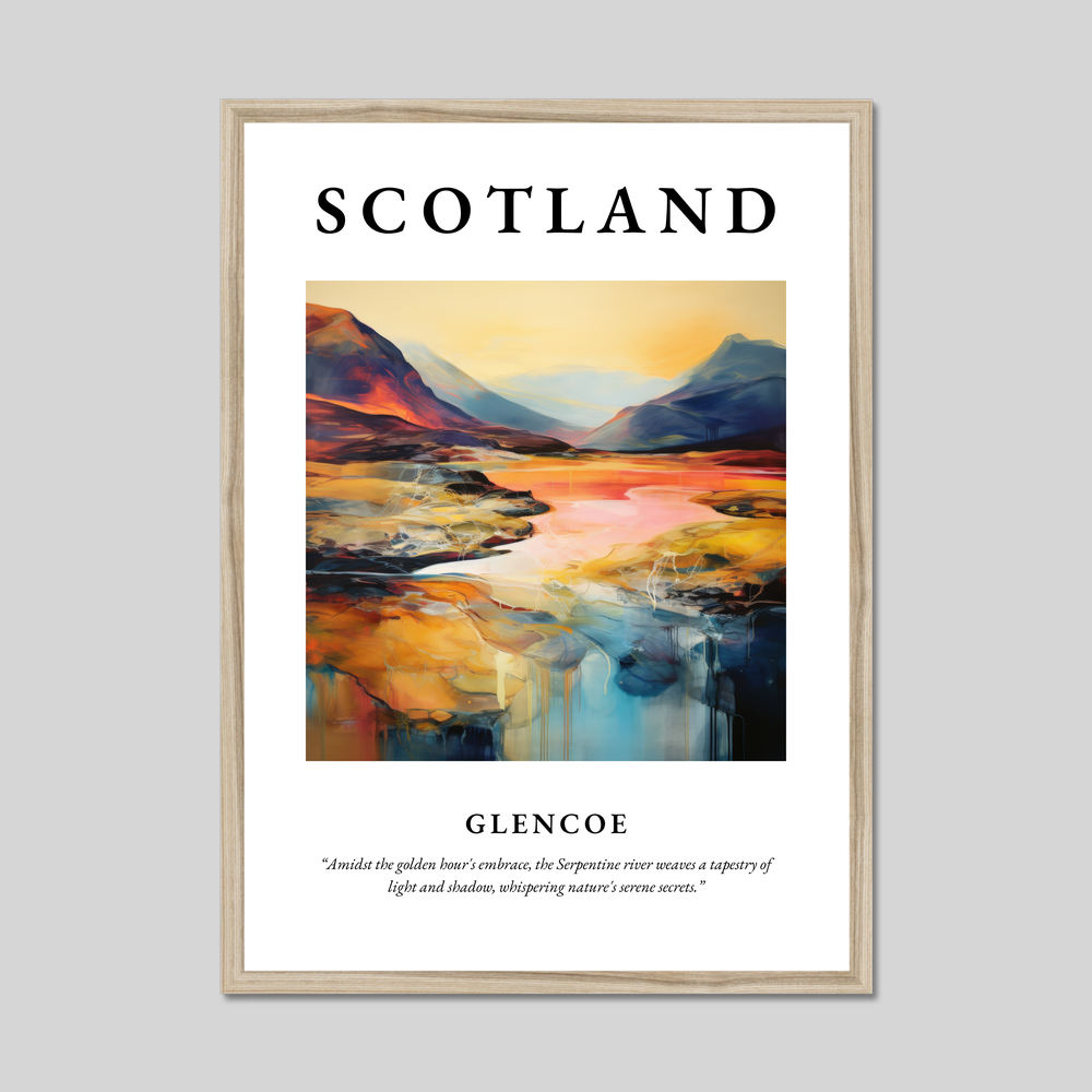 Poster in a natural frame with the word Scotland