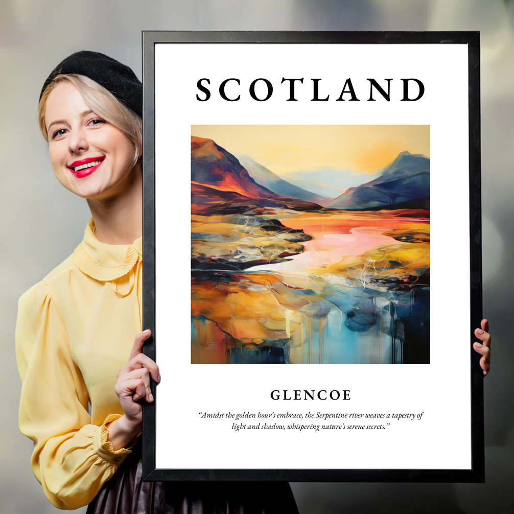 Person holding a poster of Glencoe