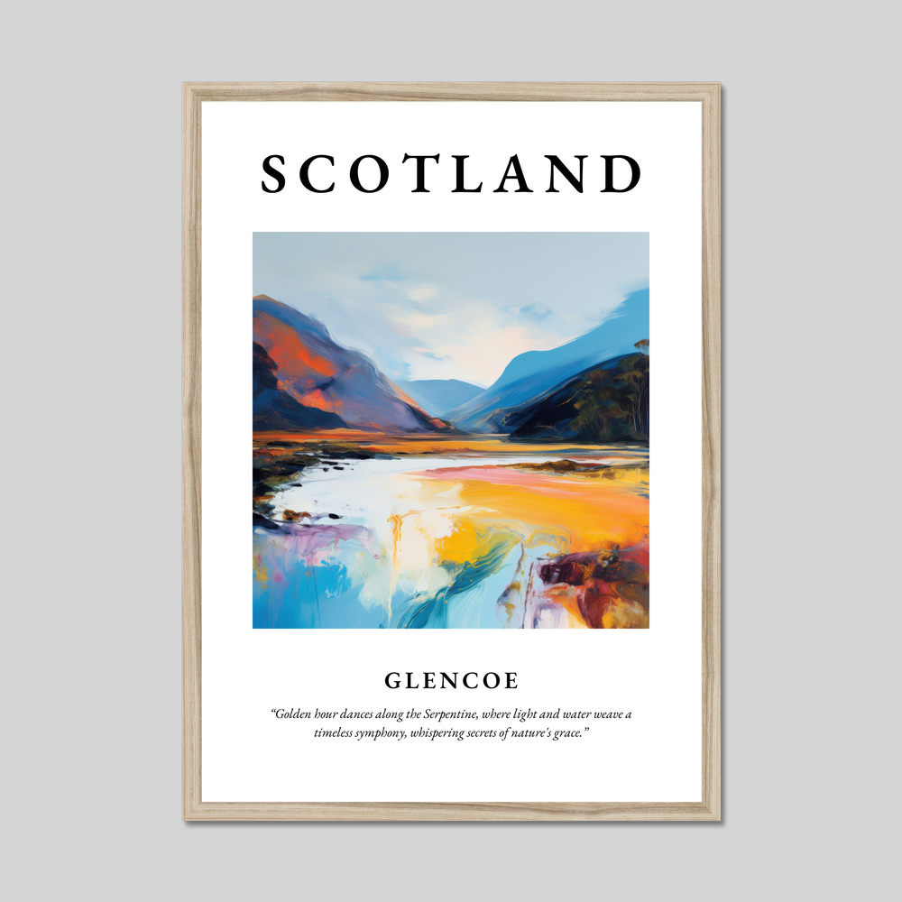 Poster in a natural frame with the word Scotland