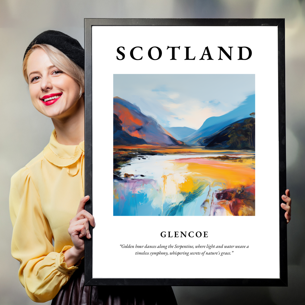 Person holding a poster of Glencoe