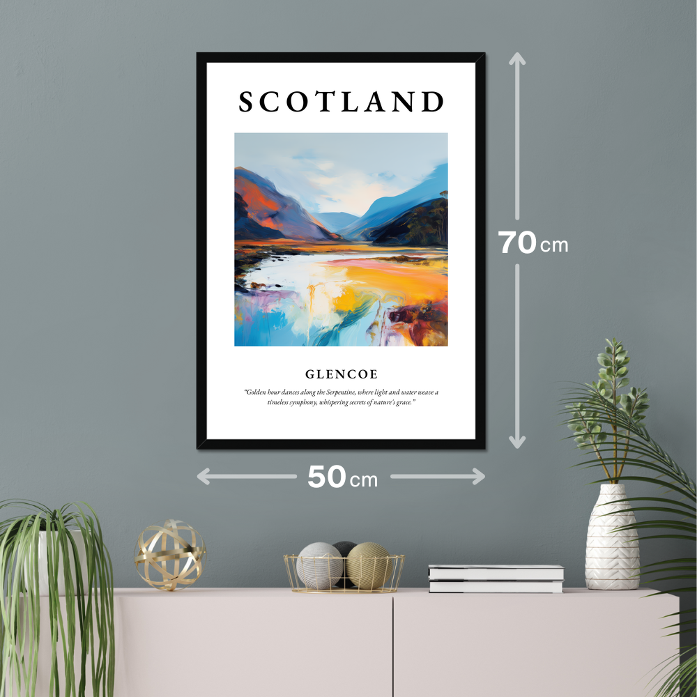 Poster of Glencoe hanging on a wall