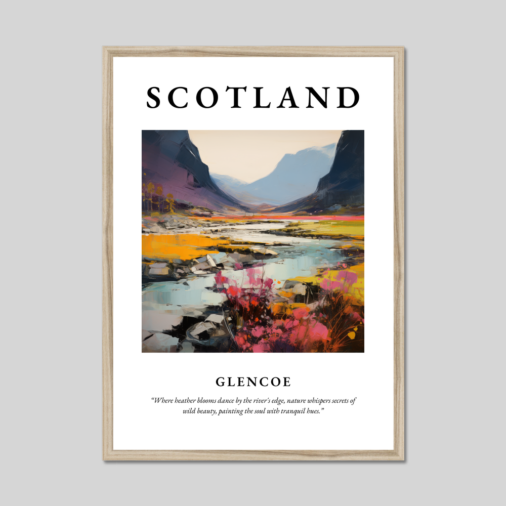 Poster in a natural frame with the word Scotland