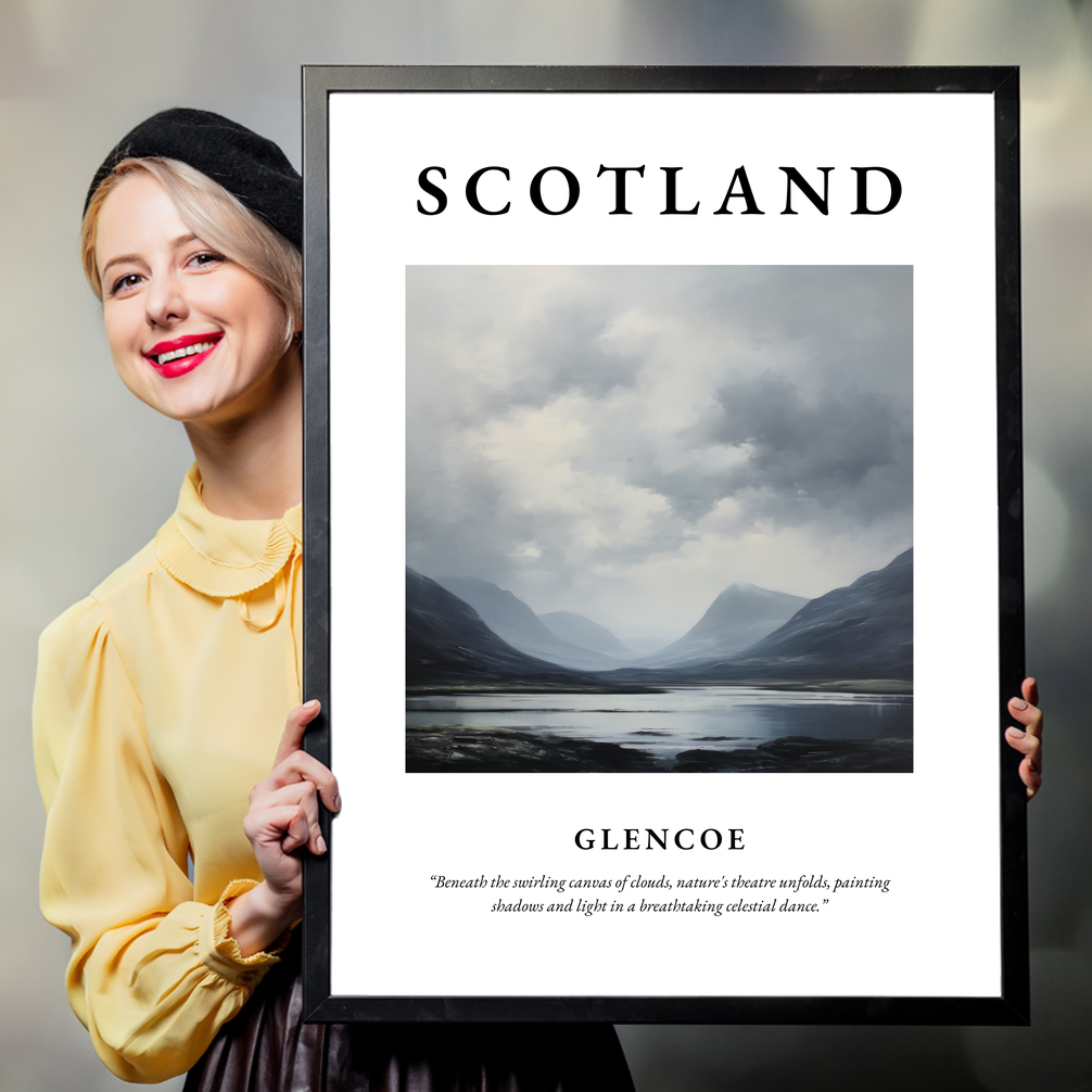 Person holding a poster of Glencoe