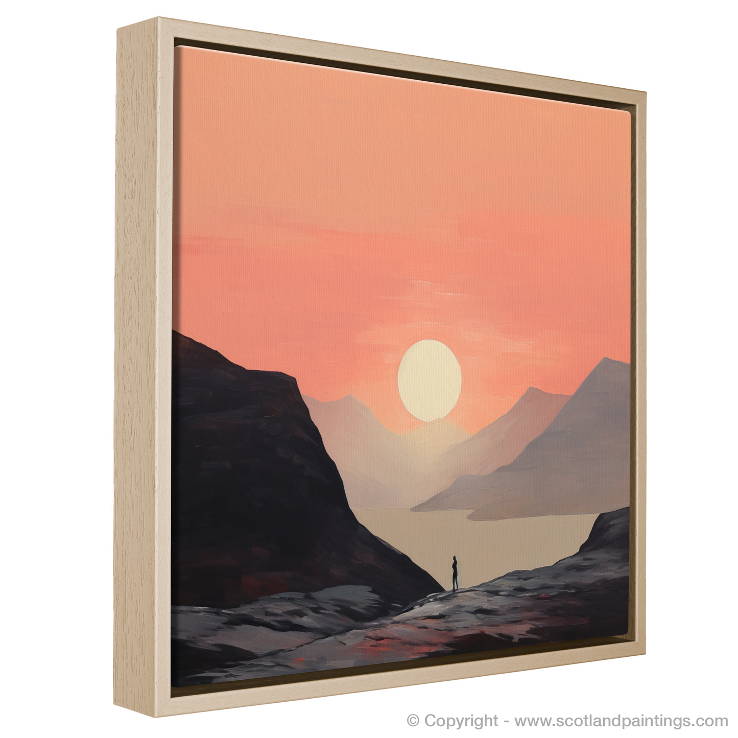 Hiker's Sunset Solace in Glencoe Minimalist Artwork