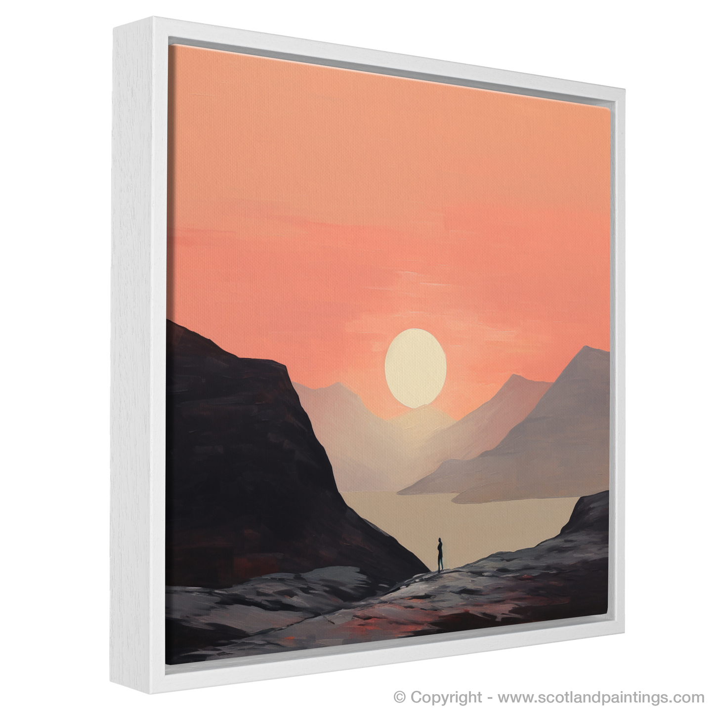 Hiker's Sunset Solace in Glencoe Minimalist Artwork