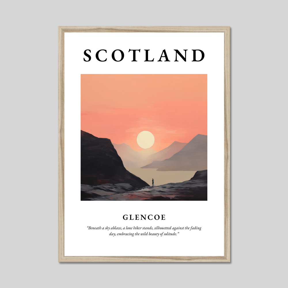 Poster in a natural frame with the word Scotland