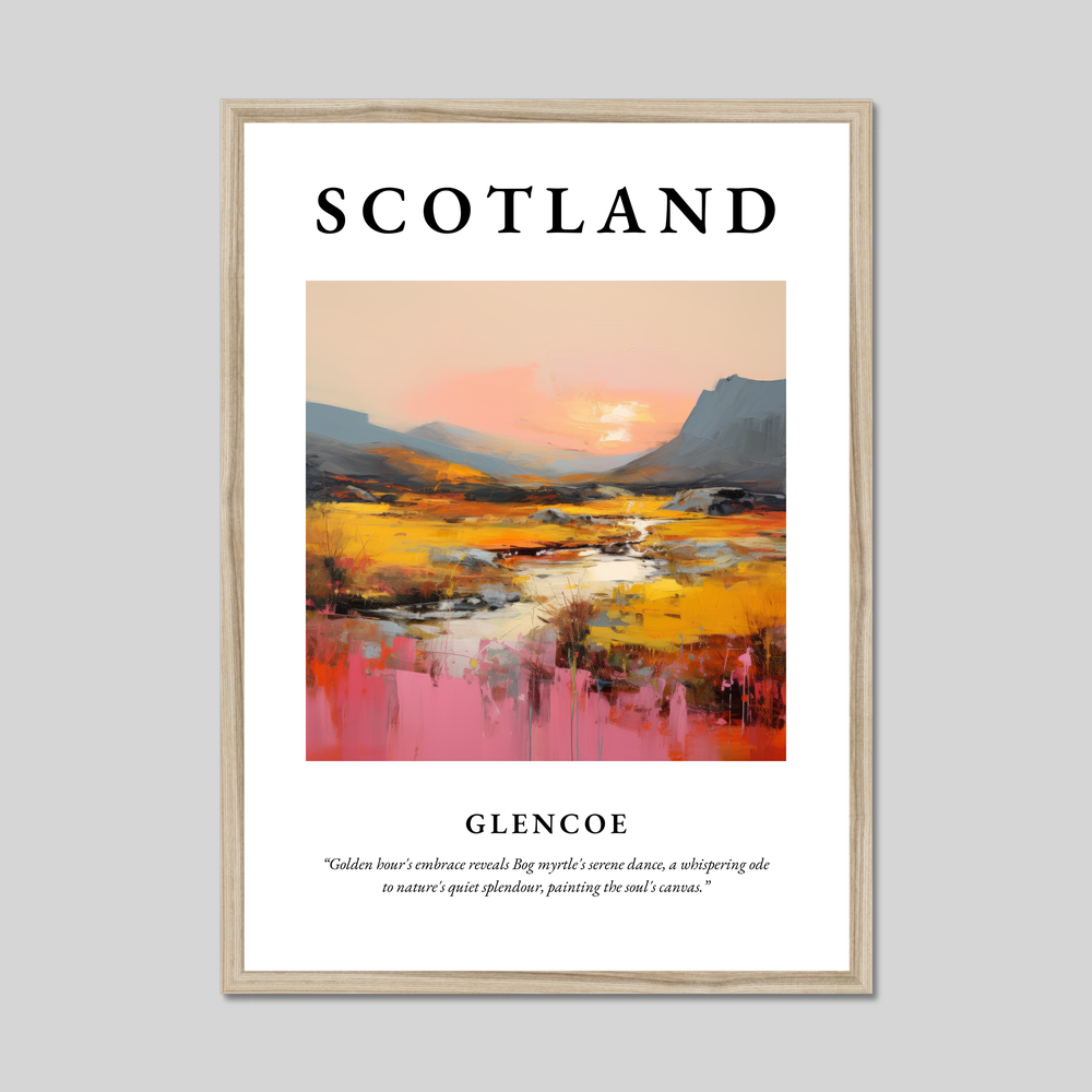 Poster in a natural frame with the word Scotland