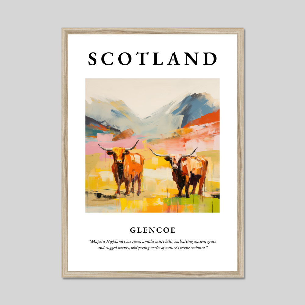 Poster in a natural frame with the word Scotland