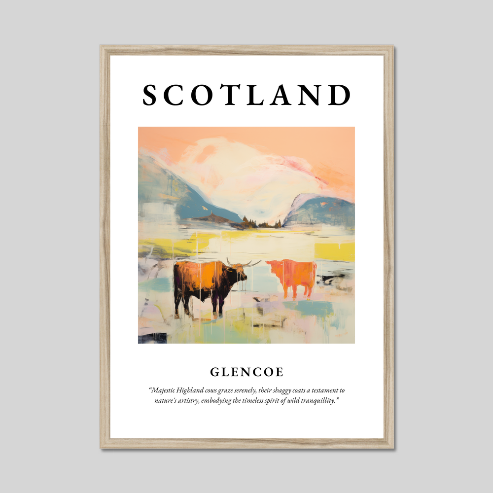 Poster in a natural frame with the word Scotland