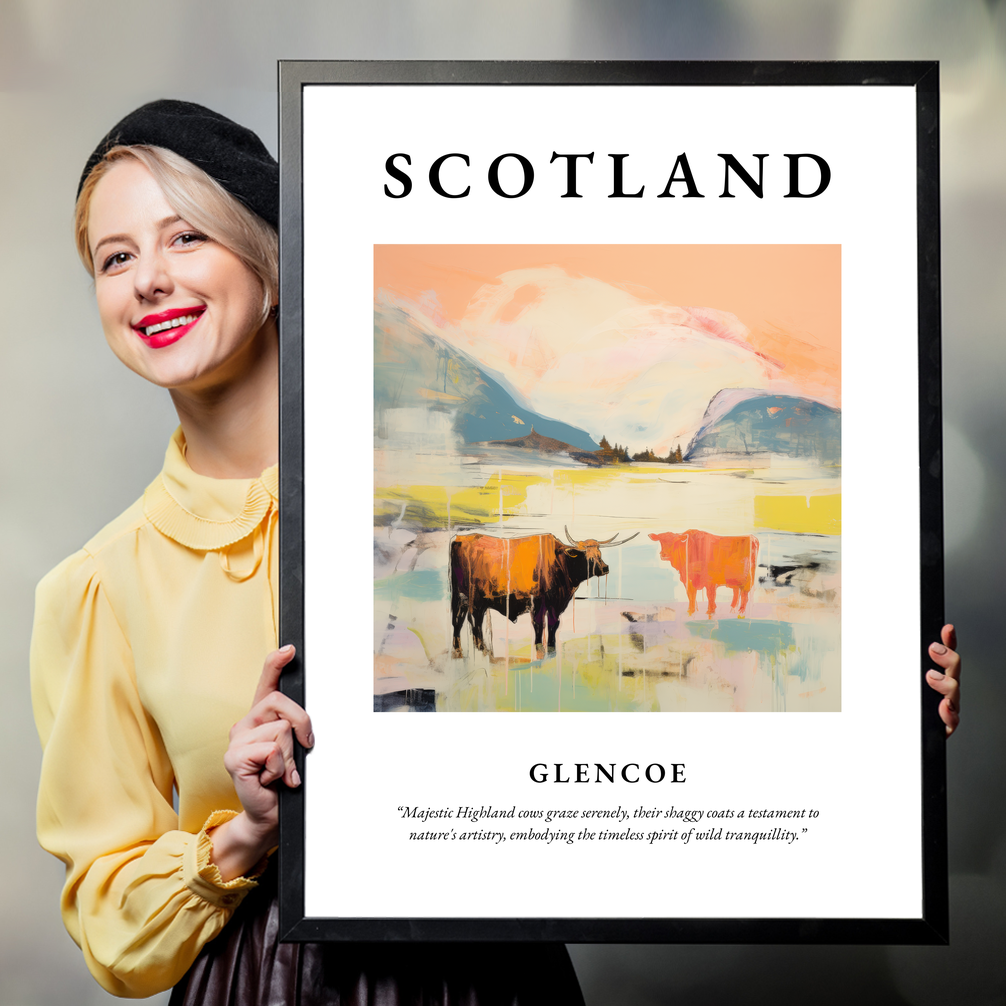 Person holding a poster of Glencoe