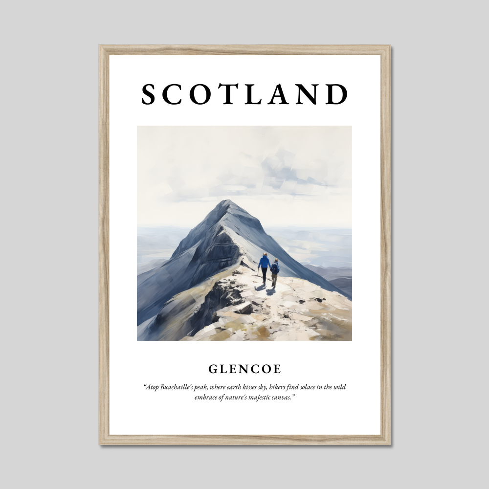 Poster in a natural frame with the word Scotland