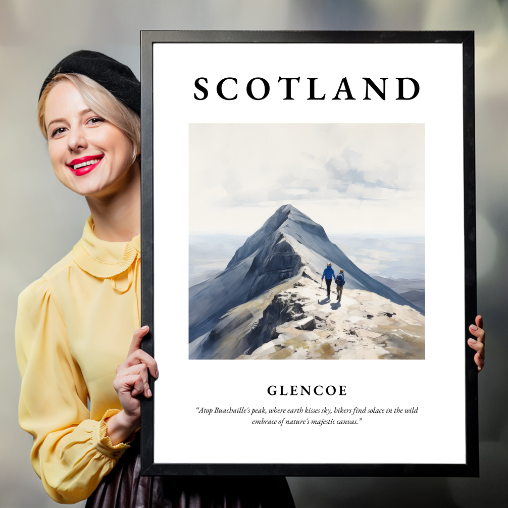 Person holding a poster of Glencoe