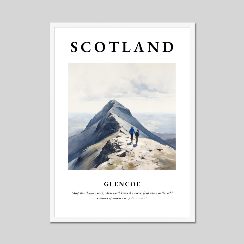 Poster in a white frame with the word Scotland