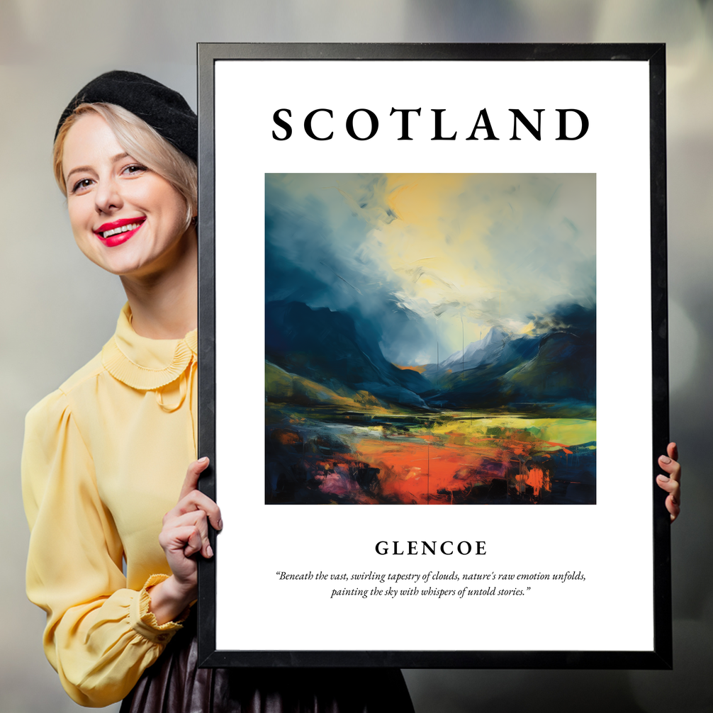 Person holding a poster of Glencoe