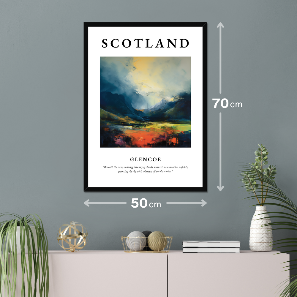 Poster of Glencoe hanging on a wall