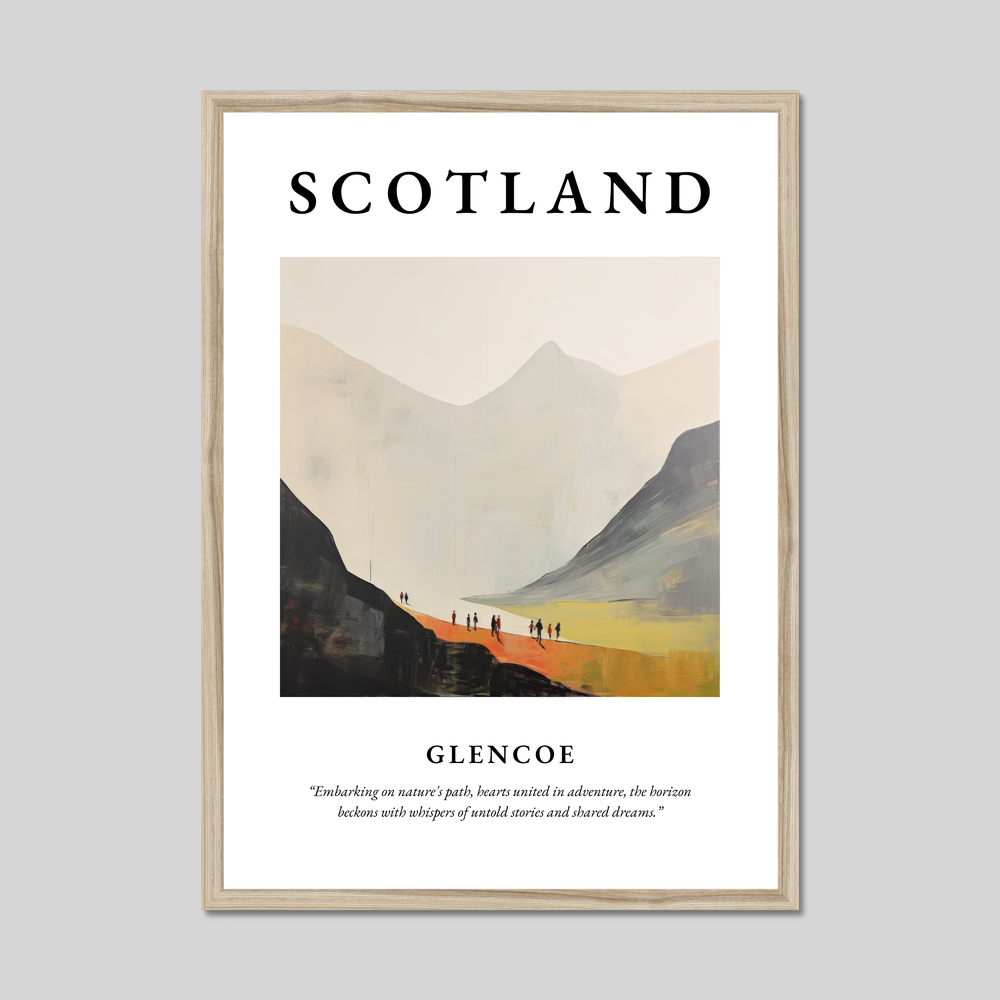 Poster in a natural frame with the word Scotland