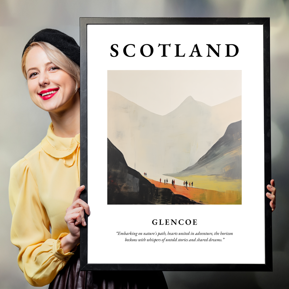 Person holding a poster of Glencoe