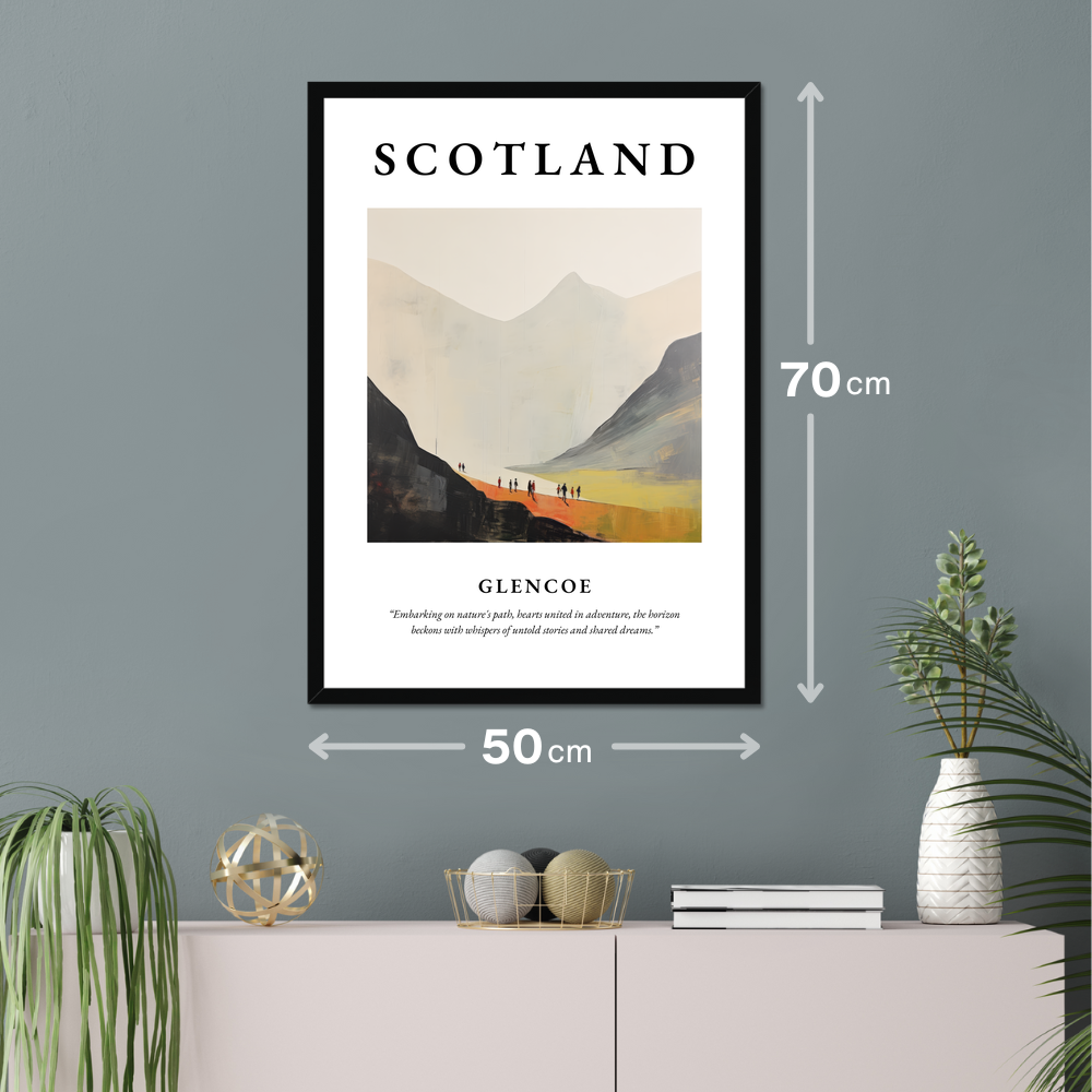 Poster of Glencoe hanging on a wall