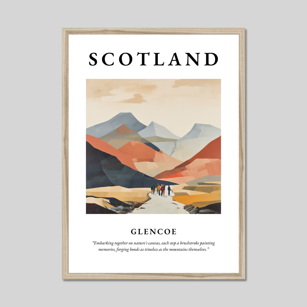 Poster in a natural frame with the word Scotland